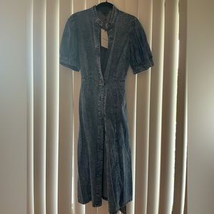 Denim short sleeve dress